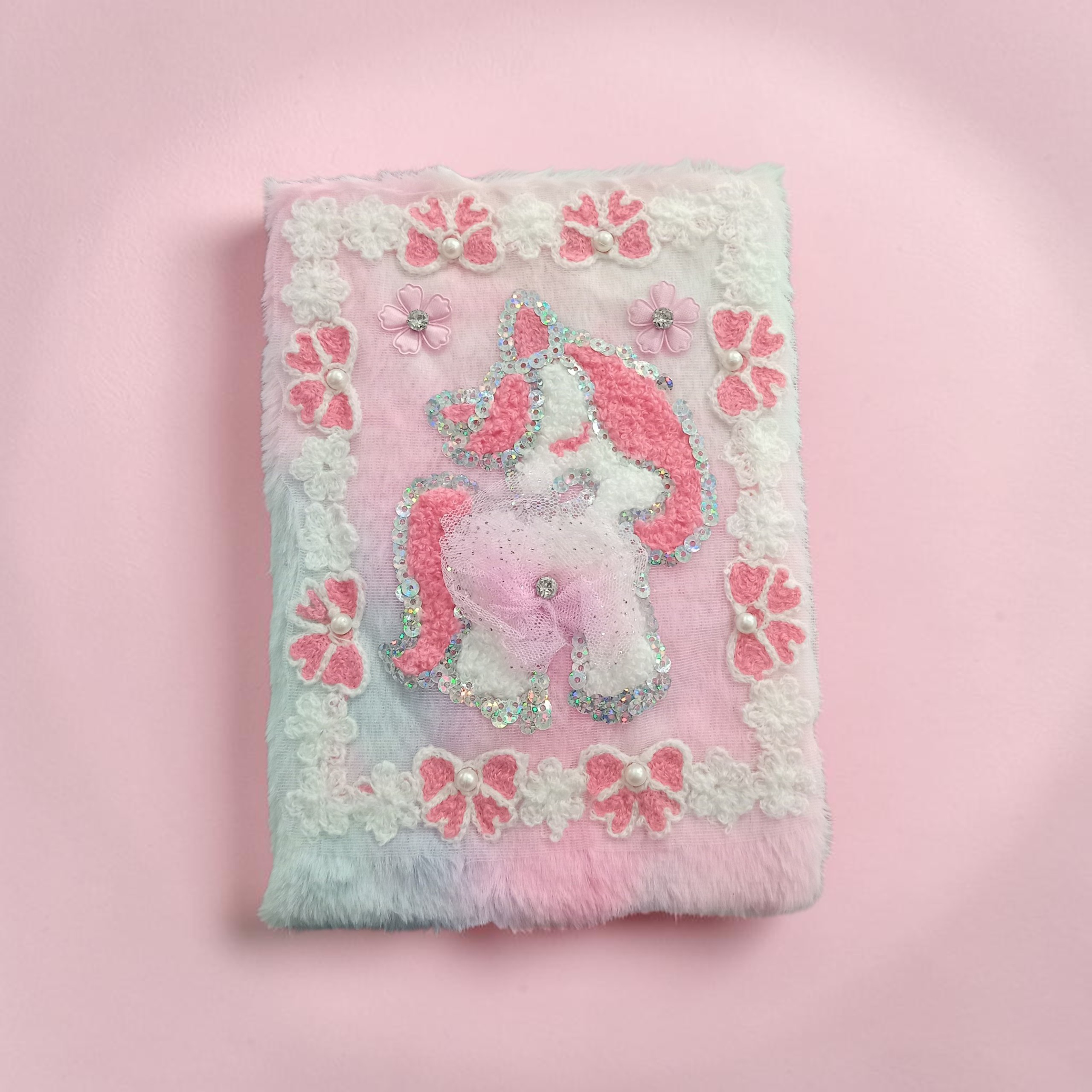 Agenda tela de peluche Unicornio