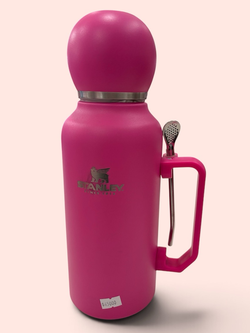 Termo Stanley con mate fucsia